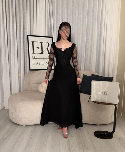 فستان فلورا اسود