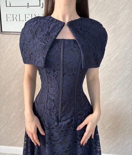 فستان روكا كحلي طويل