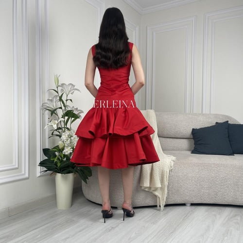 فستان منالا احمر