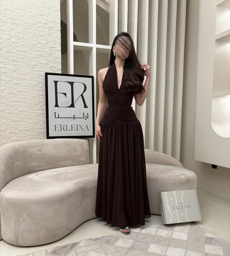 فستان انابيل بني