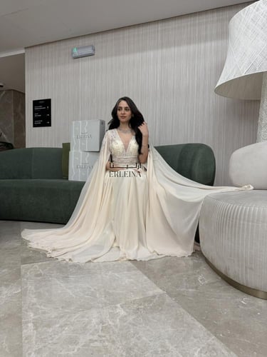 فستان شيفون بيج سهرة