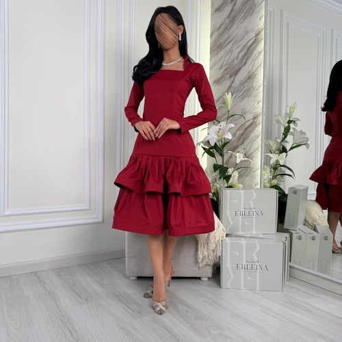 فستان منالا عودي اكمام