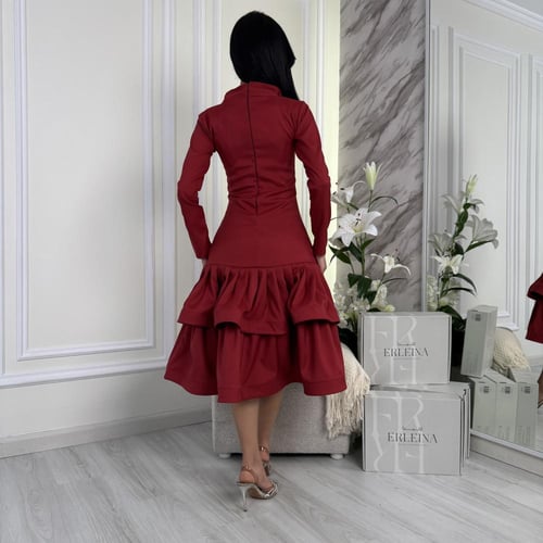 فستان منالا عودي اكمام