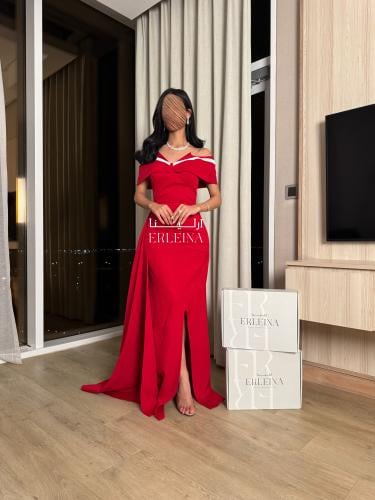 فستان ديمي احمر