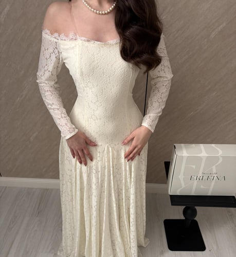 فستان شوق طويل ابيض