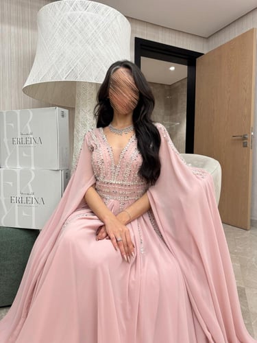 فستان شيفون لحمي سهرة