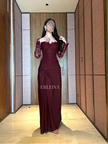 فستان قمر اكمام عودي