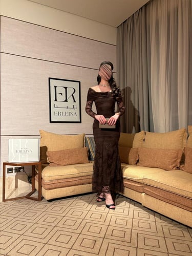 فستان لتون بني