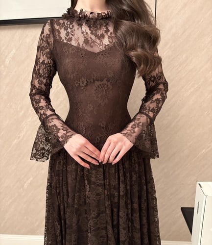 فستان فلاو بني