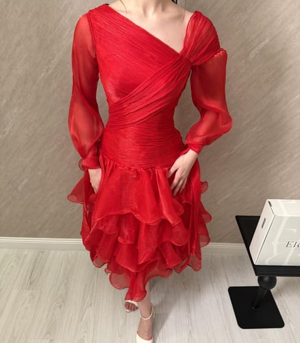 فستان مومن احمر