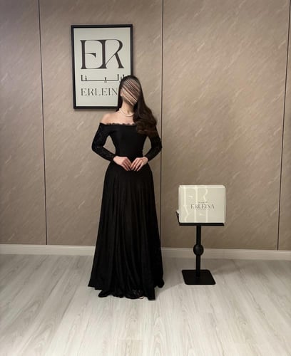 فستان شوق طويل اسود