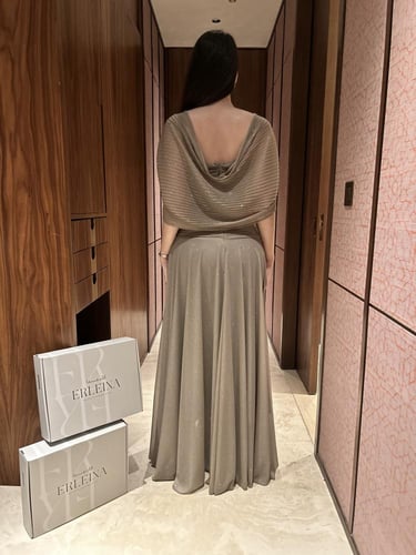 فستان ستريك رملي