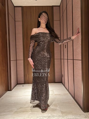 فستان انيلا بني