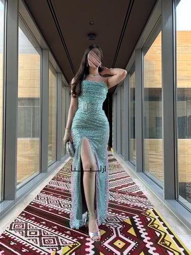 فستان وف تركواز