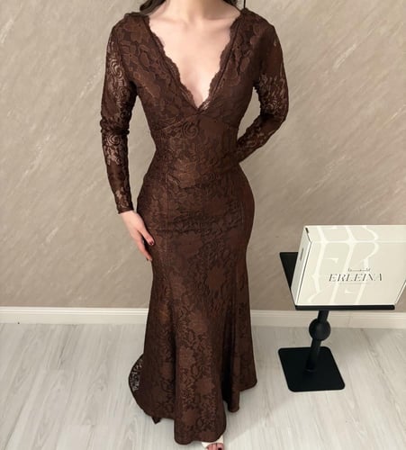 فستان ساف بني