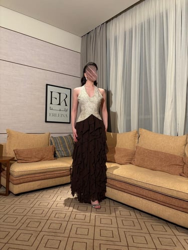 فستان ميجو ترتر بني