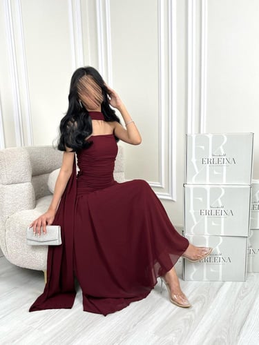 فستان انجي برغندي