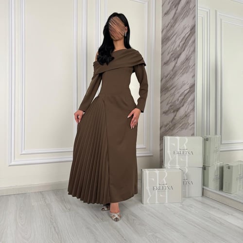 فستان راقي بني