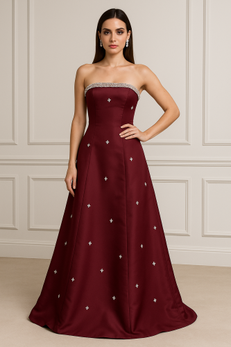 فستان جود عنابي