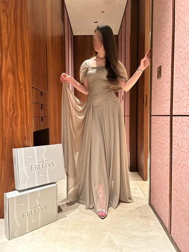 فستان ستريك رملي