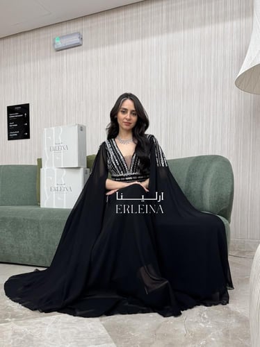 فستان شيفون اسود سهرة