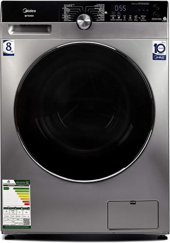 غسالة ميديا 8 كيلو فتحة امامية فضي تنشيف 100 %