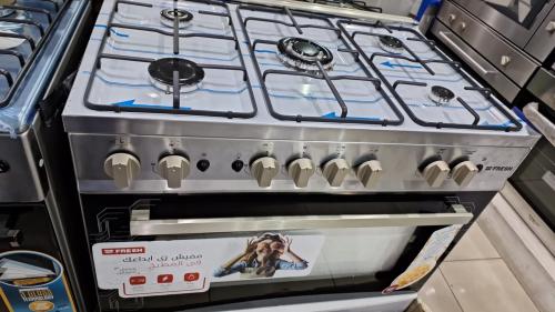 فرن غاز فريش مصري 5 عيون مقاس 60*90 استيل