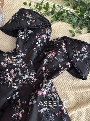 فستان اسود سهرة فخم منفوش