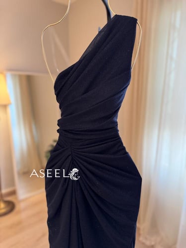 فستان كحلي استرتش لمعة