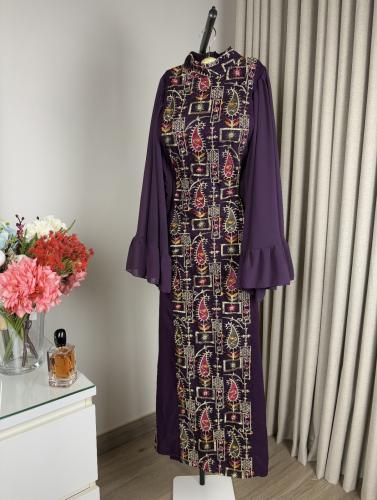 جلابية موف رمضاني مطرزه