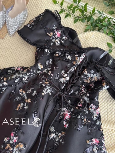 فستان اسود سهرة فخم منفوش