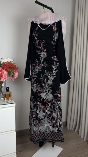 جلابيه اسود شال جازار