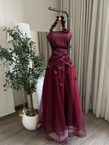 فستان عودي سهره تفته وتل