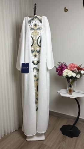 جلابيه قطعتين سكري تطريز