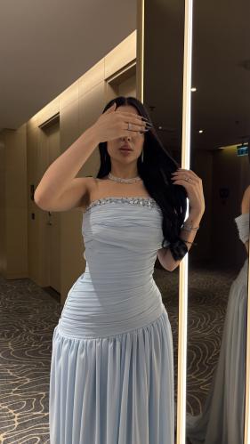 فستان سهرة ناعم توب شيفون
