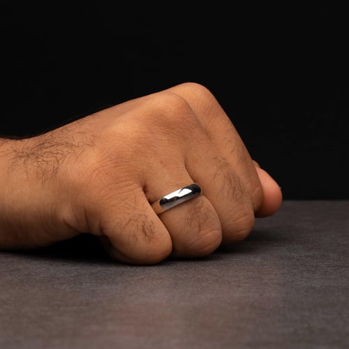 دبلة فضة عيار 925 دائرية ملساء - 3 مم