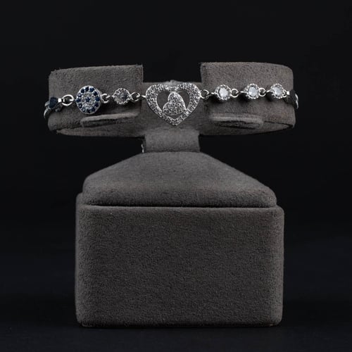 اسوارة فضة نسائي مع تصميم قلوب و احجار مايكرو راقي...