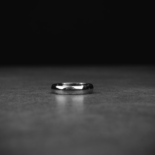 دبلة فضة عيار 925 دائرية ملساء عريضة جدا - 4 مم