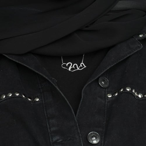 سلسال فضة عيار 925 بتصميم الثلاث قلوب