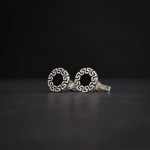 كبك رجالي فضة بتصميم دائري