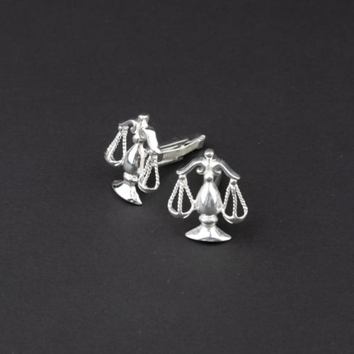 كبك رجالي فضة مع تصميم ميزان