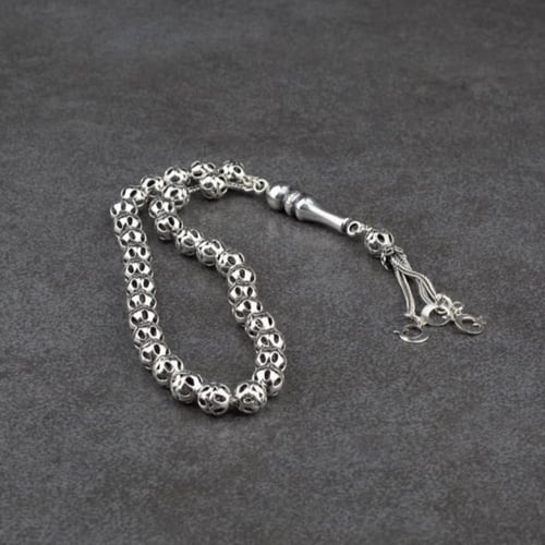 سبحة فضة تركي منحوتة