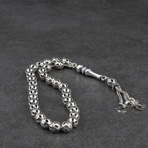 سبحة فضة تركي منحوتة