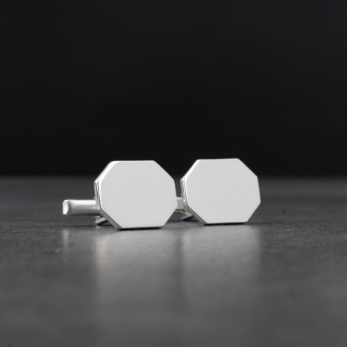 كبك رجالي فضة مع حجر