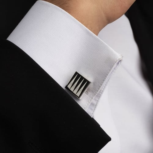 كبك رجالي فضة مع تصميم فخم