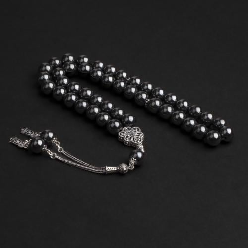 سبحة بحجر الهيماتيت مع شكة فضة 10مل