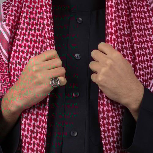 خاتم رجالي فضة استرليني مع بتصميم رأس النسر