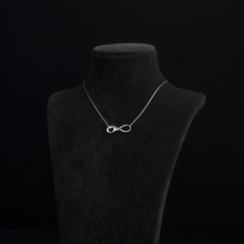 سلسال فضة عيار 925 بتصميم علامة اللانهائية مع القل...