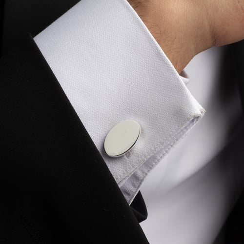 كبك رجالي فضة مع تصميم دائري