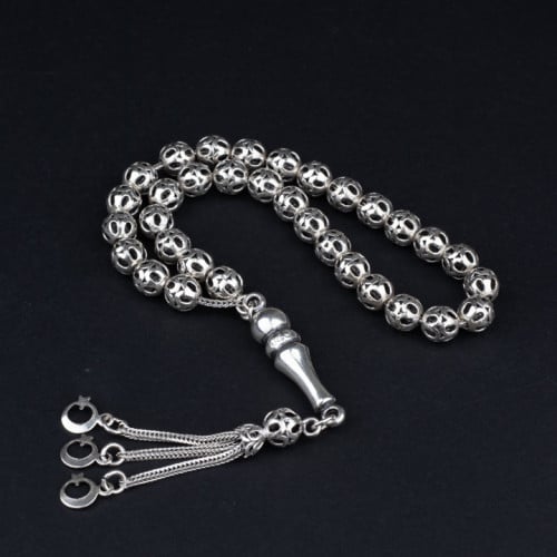 سبحة فضة تركي منحوتة